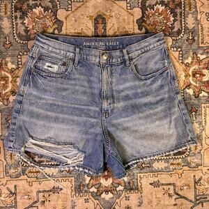 American Eagle Mom denim jeans shorts high rise size 14 women’s summer bottoms